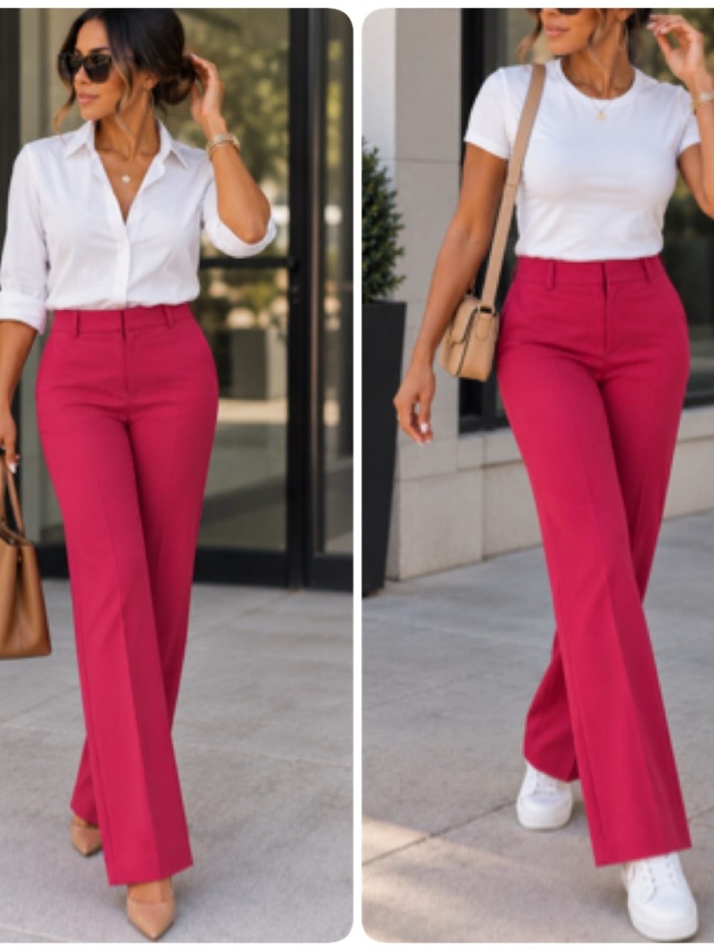 Ann Taylor LOFT  chic magenta pink work wear pants